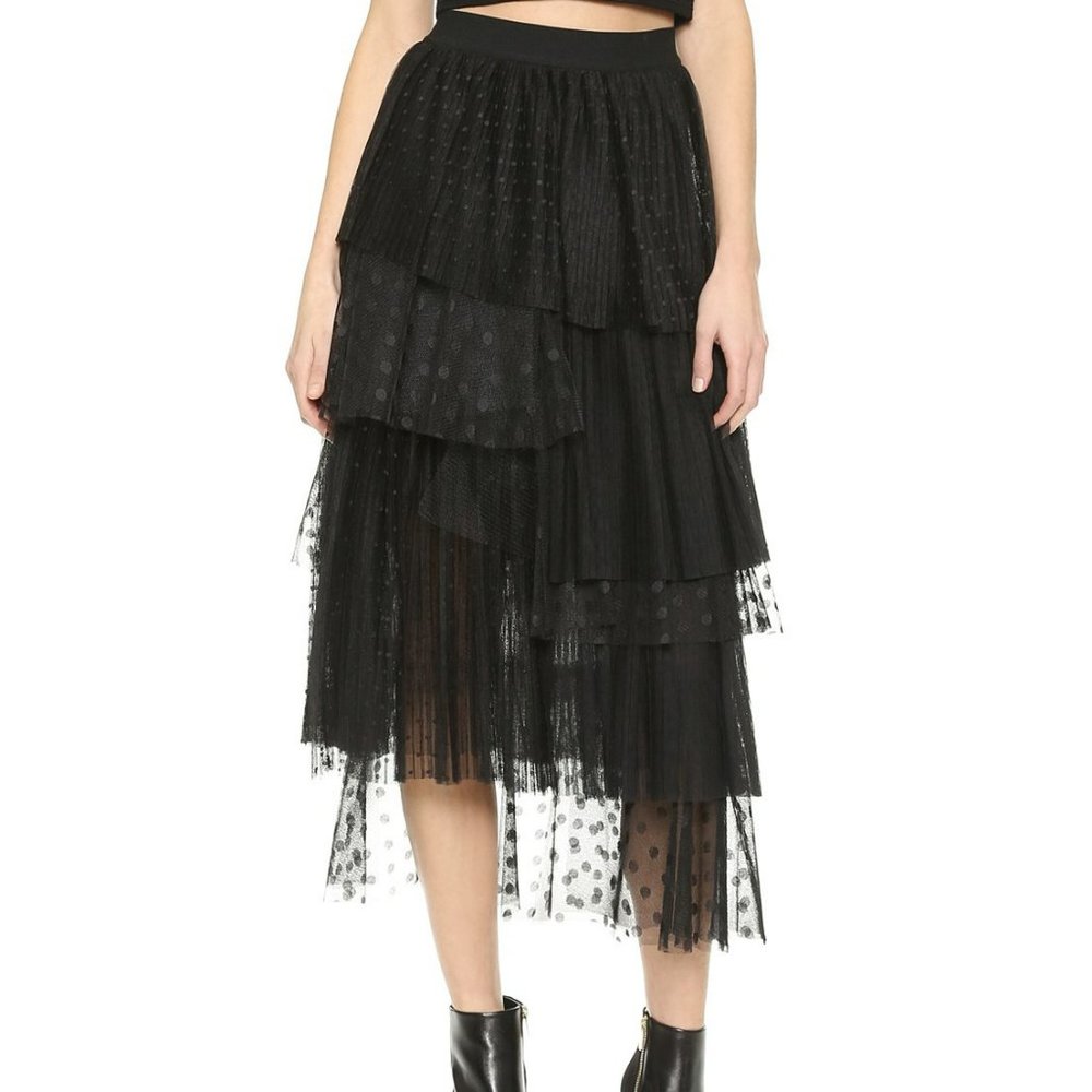BCBGMAXAZRIA Suzete Full Skirt - Black